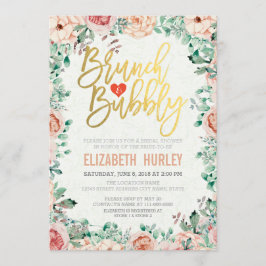 Invitación Moda Acuarela Brunch Floral Bubbly Bridal Shower