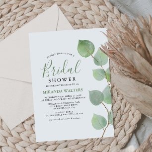 Invitación Moda acuarela Eucalyptus Greenery Bridal Shower