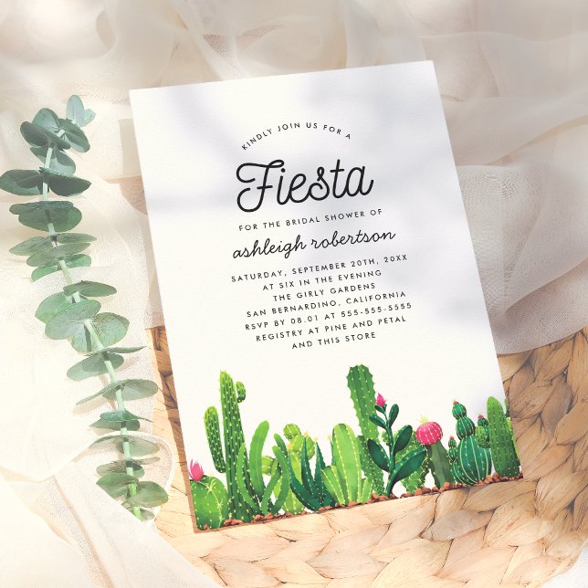 Invitación Moda acuarela Floral Cactus Fiesta Bridal Ducha (Subido por el creador)