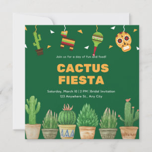 Invitación Moda acuarela Floral Cactus Fiesta Bridal Ducha