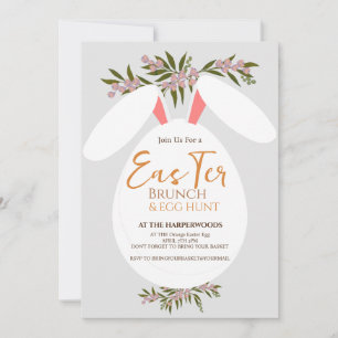 Invitación moda acuarela floral de la caza de huevos de brunc