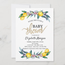 Invitación Moda acuarela Lemons Olives Baby Shower