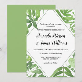 Invitación Moda Acuarela pradera silvestre Boda de diamante v