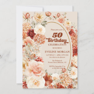 Invitación Moda acuarela terracota borgoña rubor 50