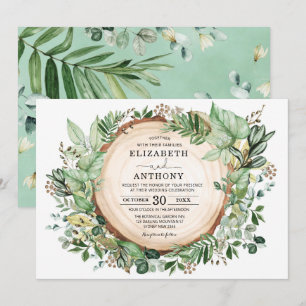 Invitación Moda Acuarela Verdor Boda Forestal Botánico