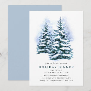 Invitación Moda acuática de pino Navidades CENA DE VACACIONES