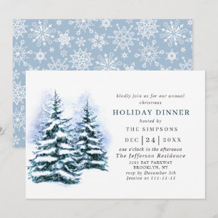 Invitación Moda acuática de pino Navidades CENA DE VACACIONES
