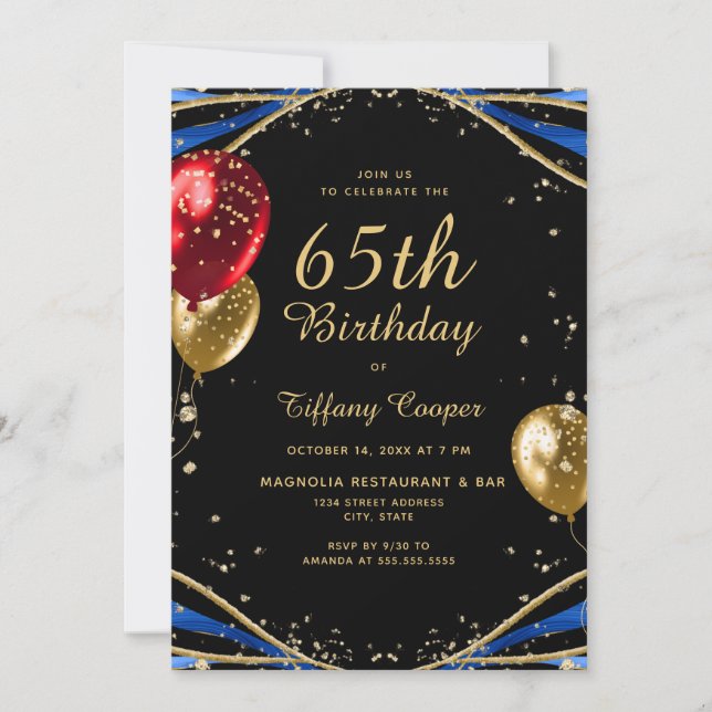 Invitación Moda Agate 65º cumpleaños (Anverso)