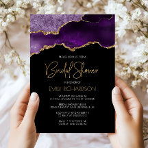 Moda Agate Geode Purple Gold Bridal Shower