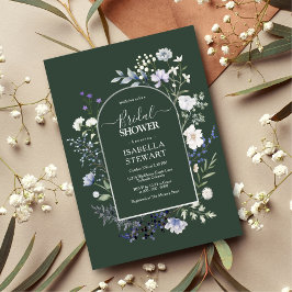 Invitación Moda Agua Botánica Flor Silvestre Ducha Bridal