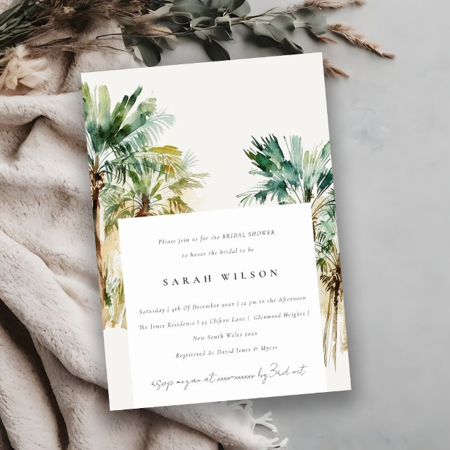 Invitación Moda Agua tropical Palm Trees Ducha Bridal (Subido por el creador)
