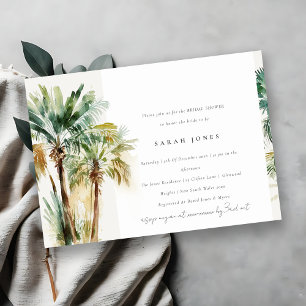 Invitación Moda Agua tropical Palm Trees Ducha Bridal