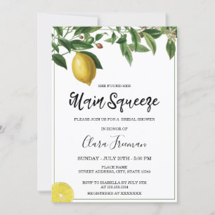 Invitación Moda Amarillo acuarela Lemon Temática Ducha de nov