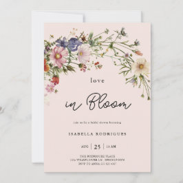 Invitación Moda amor por flores silvestres en ducha de novias