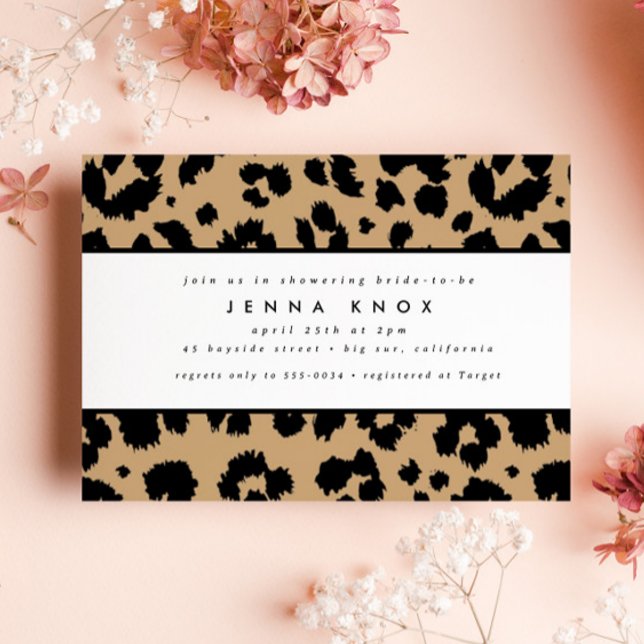 Invitación Moda Animal negro Imprimir leopardo Ducha de novia (Subido por el creador)