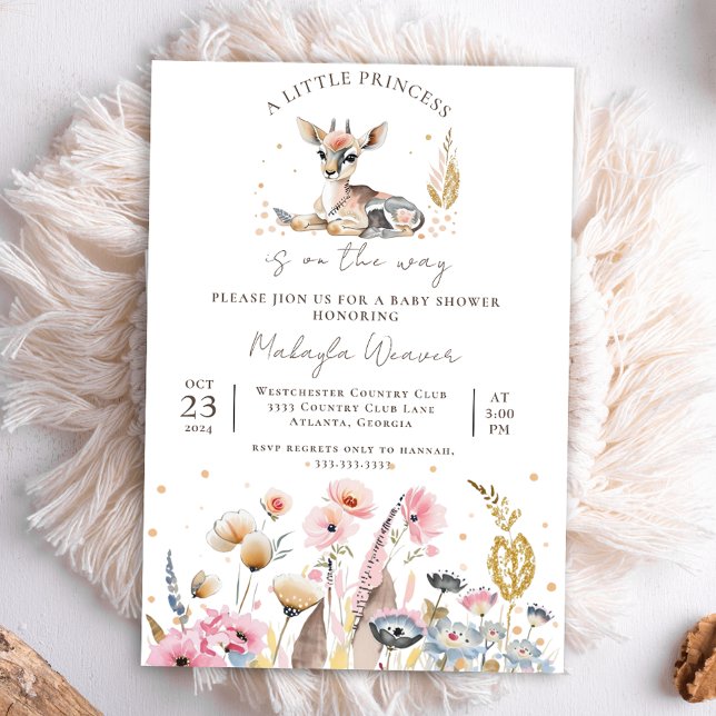 Invitación Moda Animales de Woodland Boho Chica Tribal Baby S (Subido por el creador)