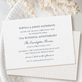 Invitación Moda Aniversario formal del Boda 50.º Almuerzo Bla