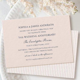 Invitación Moda Aniversario formal del Boda 50 almuerzo rosad