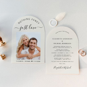 Invitación Moda Arch Foto Crema Boda Recepción