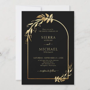 Invitación Moda Arco Boda de EURO Negro Eucalipto