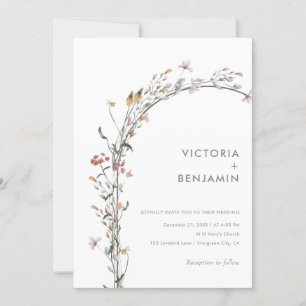 Invitación Moda Arco de Flor Silvestre Boda minimal moderno