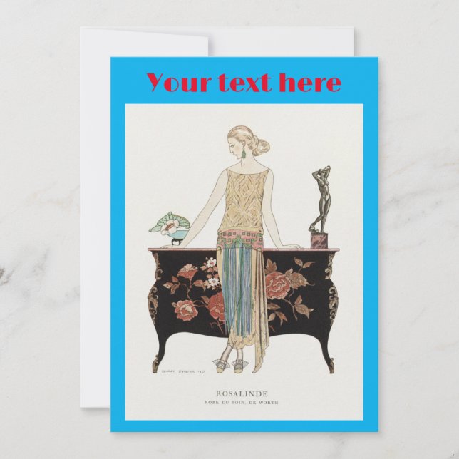 Invitación Moda Art Decó de George Barbier (Anverso)