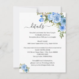 Invitación Moda azul floral romántica boho detalles insertar