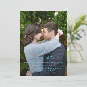 Invitación Moda Azul foto Boda moderno