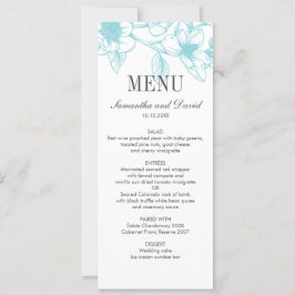 Invitación Moda Azul pálido Magnolia Flores Boda Cena