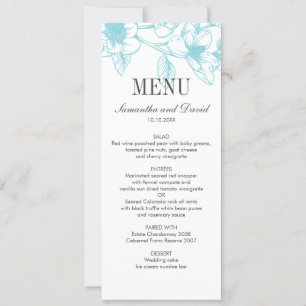 Invitación Moda Azul pálido Magnolia Flores Boda Cena