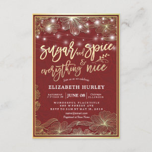 Invitación Moda Baby Shower Azúcar & Spice & Everything Nice