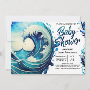 Invitación Moda Baby Shower de olas de playa