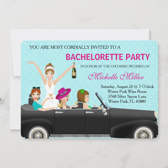 Invitación Moda Bachelorette Bash Personalizado Invtiation (Anverso)