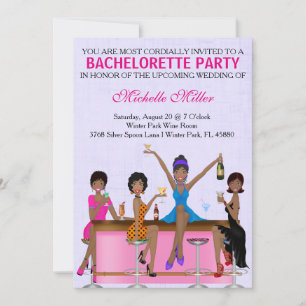 Invitación Moda Bachelorette Bash Personalizado Invtiation