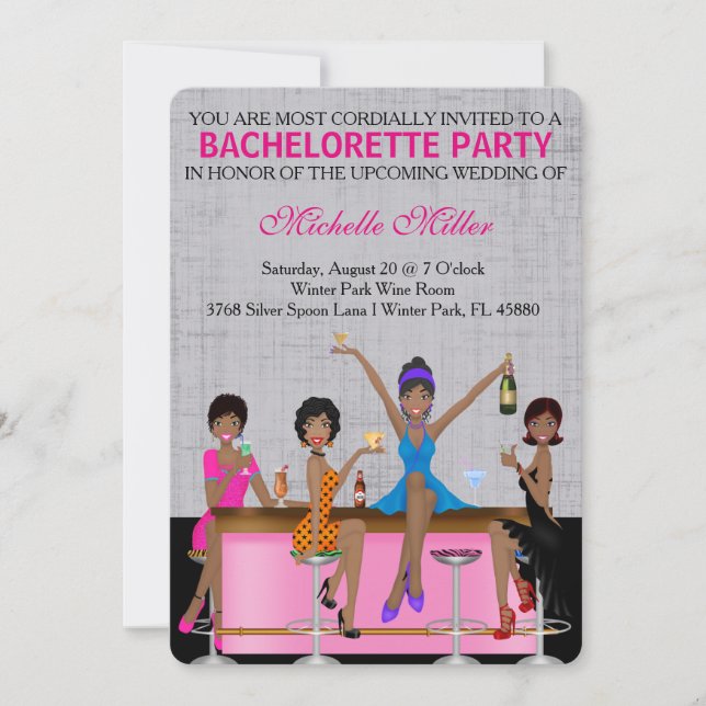 Invitación Moda Bachelorette Bash Personalizado Invtiation (Anverso)
