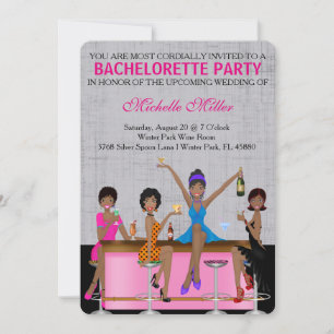 Invitación Moda Bachelorette Bash Personalizado Invtiation