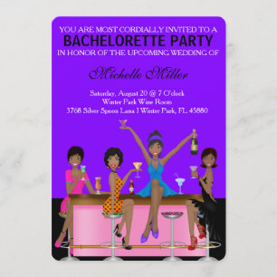 Invitación Moda Bachelorette Bash Personalizado Invtiation