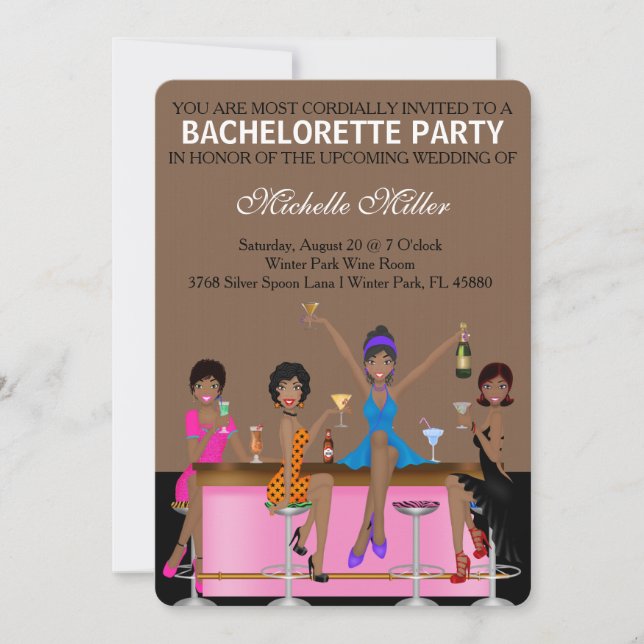 Invitación Moda Bachelorette Bash Personalizado Invtiation (Anverso)