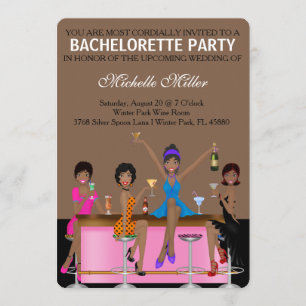 Invitación Moda Bachelorette Bash Personalizado Invtiation