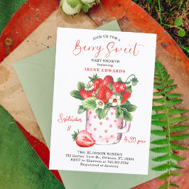 Invitación Moda Berry Sweet Strawberries Baby Shower