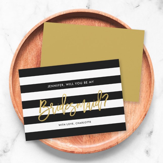 Invitación Moda Black White Stripes Serás Mi Novia (Subido por el creador)