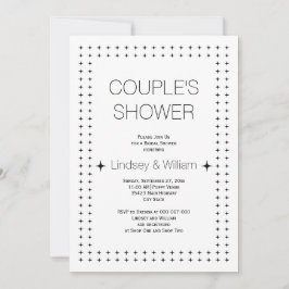 Invitación Moda blanca negra boda geométrica ducha