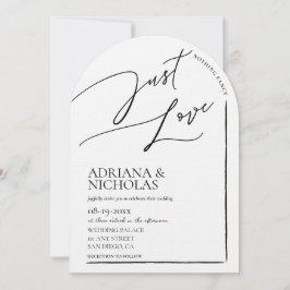 Invitación Moda Blanca Negra Nada Fancy Just Love Boda
