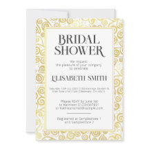 Moda Blanca Y Oro Florecen Ducha De Novias