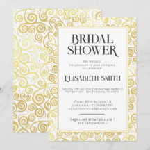 Moda Blanca Y Oro Florecen Ducha De Novias