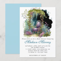 Moda Blue & Purple Floral Garden Chair Baby Shower