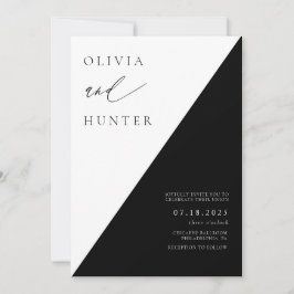 Invitación Moda Boda blanco y negro moderno