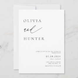 Invitación Moda Boda blanco y negro moderno