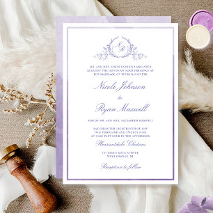 Invitación Moda Boda de acuarela monograma formal
