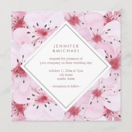 Invitación Moda Boda de flores de cerezo